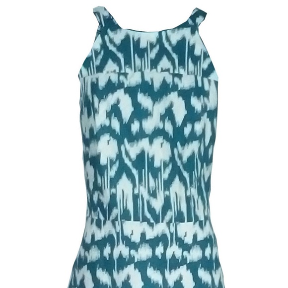 Ocean White Textured Abstract Print Sheath Dress - Picture 3 of 7